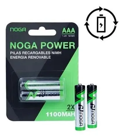PILAS AAA BLISTER X 2 RECARGABLE NOGA 1100MAH