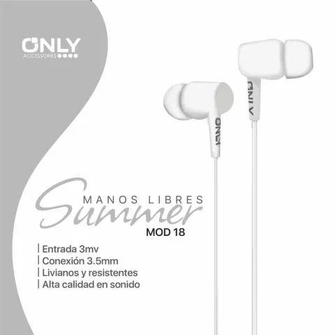 MANOS LIBRES SUMMER MOD18 - BLANCO