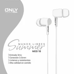 MANOS LIBRES SUMMER MOD18 - BLANCO
