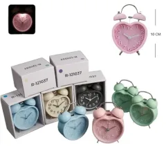 RELOJ DESPERTADOR C/CAMPANA CORAZON - R-121037 / R121037