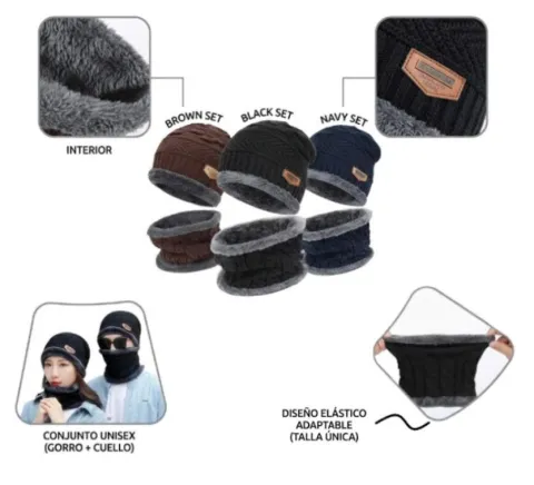GORRO CORDERITO + CUELLO UNISEX - HT-2513 / HT2513
