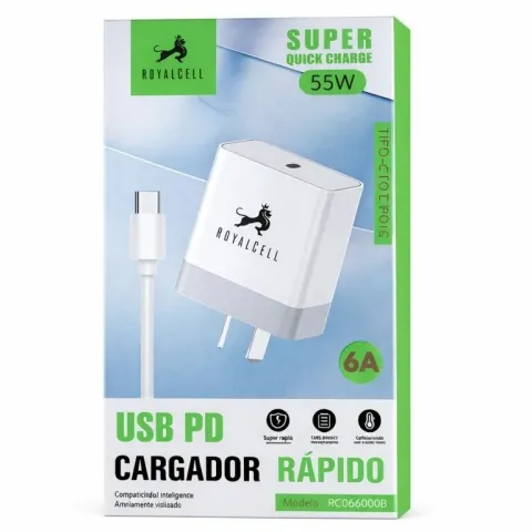 CARGADOR 55W 6A - SALIDA TIPO C A TIPO C -  RC900600B